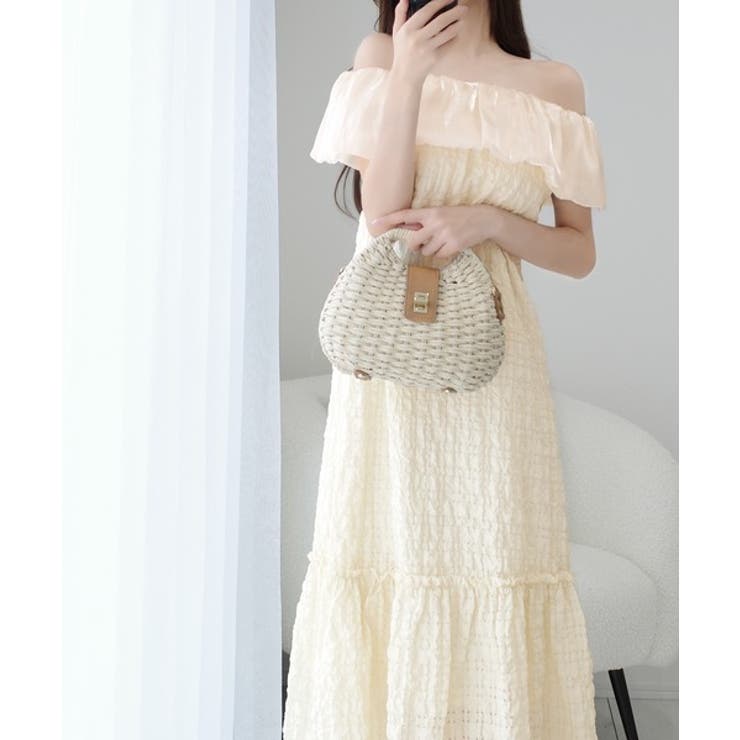 【mily bilet】甘さと気品を一枚に。ビッグオーガンジーケープ付きオフショ… | Classical Elf  | 詳細画像6 