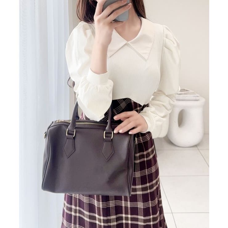 愛され要素がぎゅっと盛り♪シャツ襟チェックアシメフリルドッキングロングワンピース… | Classical Elf  | 詳細画像20 