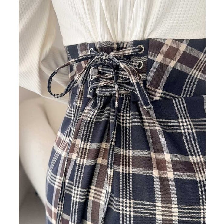 愛され要素がぎゅっと盛り♪シャツ襟チェックアシメフリルドッキングロングワンピース… | Classical Elf  | 詳細画像27 