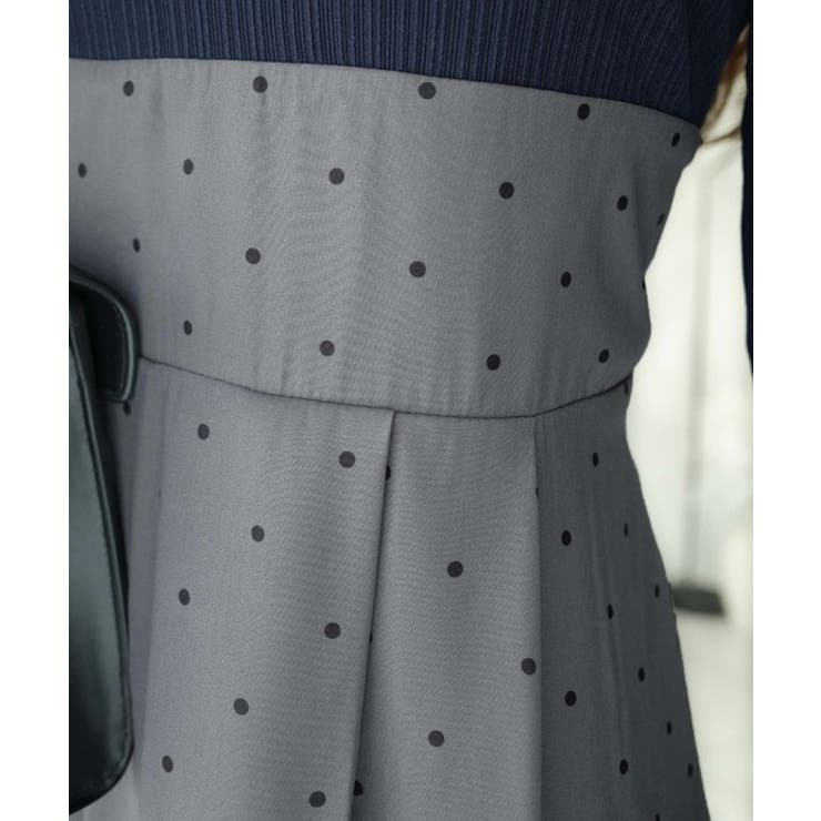 清楚見えする切り替え配色フレア袖ドッキングワンピース | Classical Elf  | 詳細画像26 