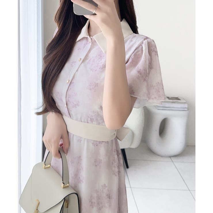 【mily bilet】夏を涼む相棒ワンピ♪水彩フラワーが上品。シアーフローラル… | Classical Elf  | 詳細画像7 