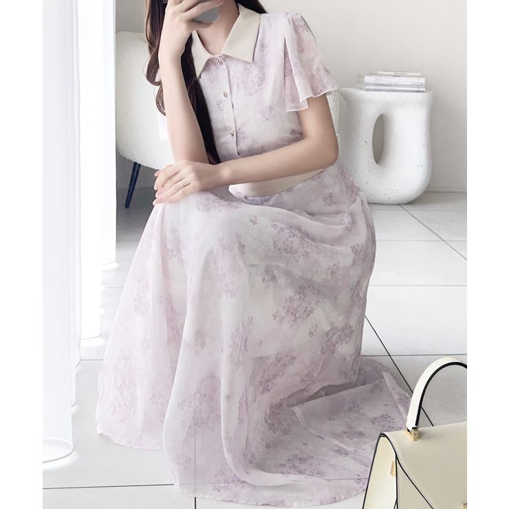 【mily bilet】夏を涼む相棒ワンピ♪水彩フラワーが上品。シアーフローラル… | Classical Elf  | 詳細画像10 
