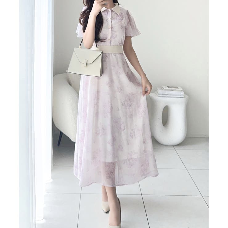 ラベンダー | 【mily bilet】夏を涼む相棒ワンピ♪水彩フラワーが上品。シアーフローラル… | Classical Elf 