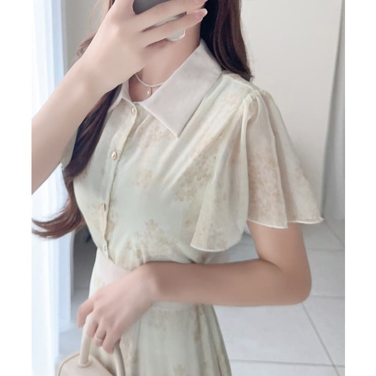 イエロー | 【mily bilet】夏を涼む相棒ワンピ♪水彩フラワーが上品。シアーフローラル… | Classical Elf 