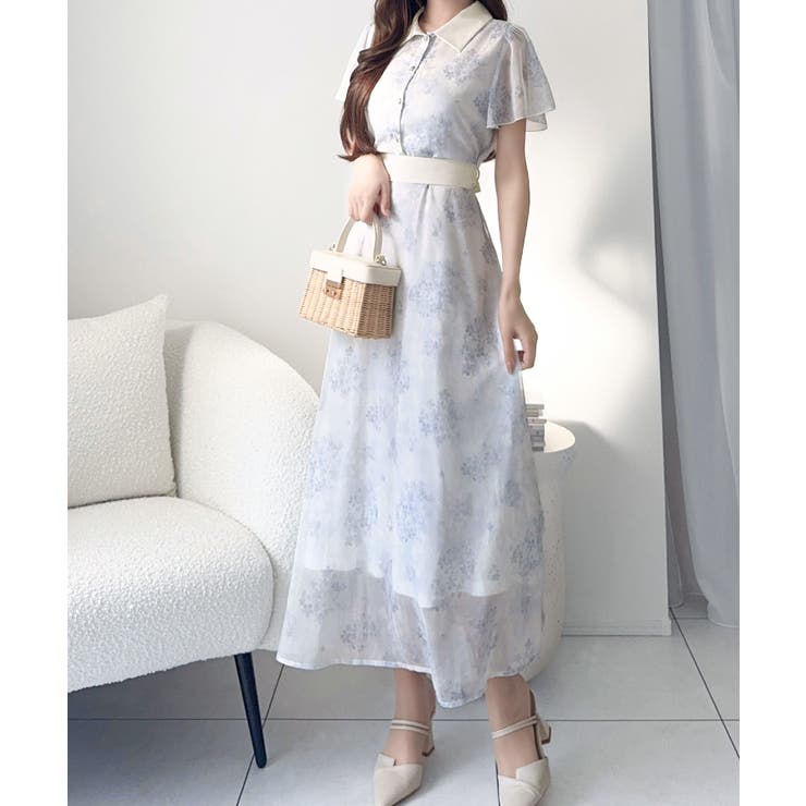 【mily bilet】夏を涼む相棒ワンピ♪水彩フラワーが上品。シアーフローラル… | Classical Elf  | 詳細画像3 