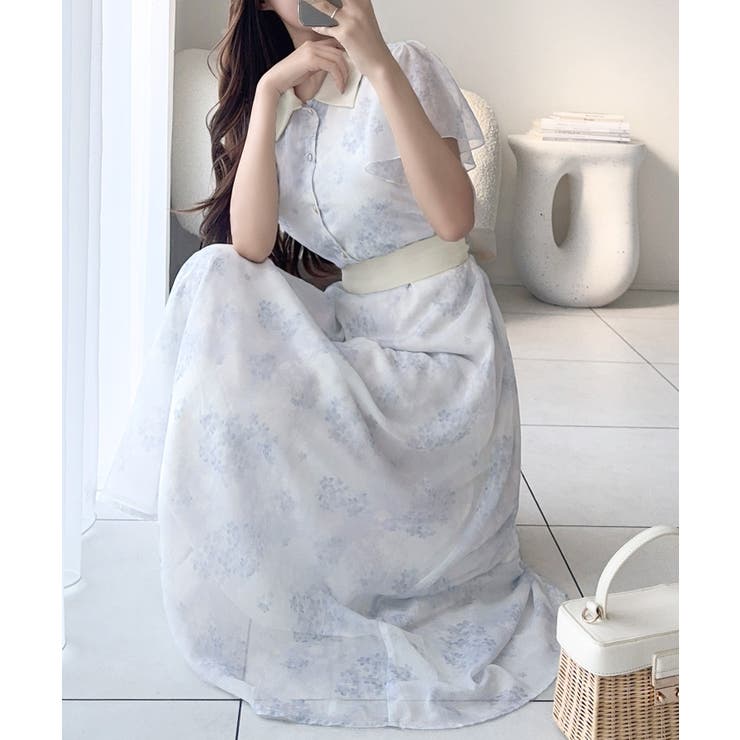 【mily bilet】夏を涼む相棒ワンピ♪水彩フラワーが上品。シアーフローラル… | Classical Elf  | 詳細画像5 