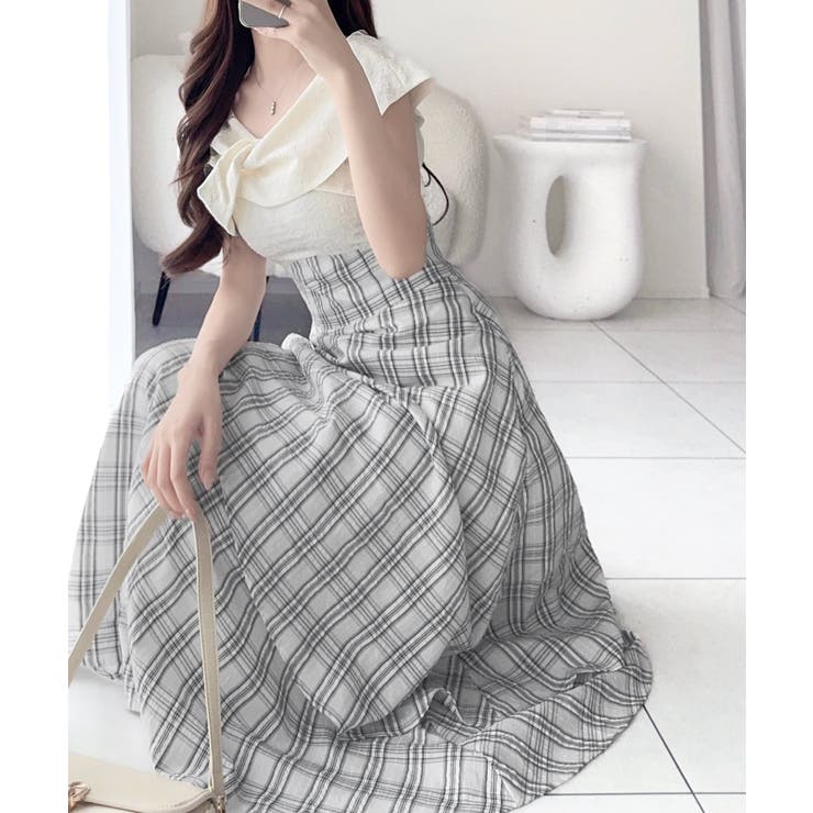 【mily bilet】ツイスト襟で小顔見え。カシュクールドッキングワンピース … | Classical Elf  | 詳細画像3 