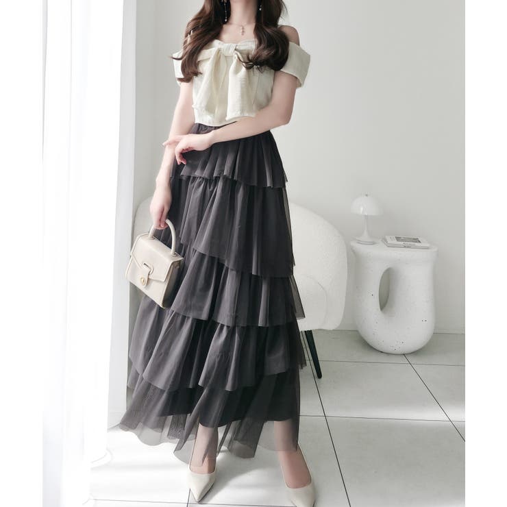 【mily bilet】一枚に大人可愛いを凝縮。リボンデザイントップス×チュール… | Classical Elf  | 詳細画像7 