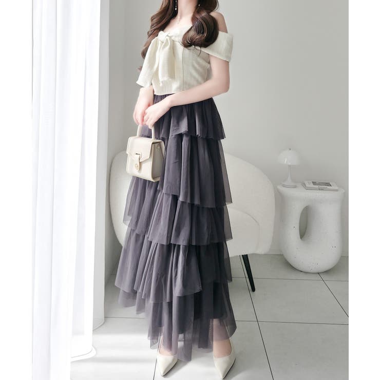 【mily bilet】一枚に大人可愛いを凝縮。リボンデザイントップス×チュール… | Classical Elf  | 詳細画像9 