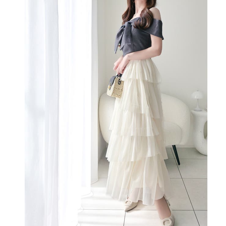 【mily bilet】一枚に大人可愛いを凝縮。リボンデザイントップス×チュール… | Classical Elf  | 詳細画像17 