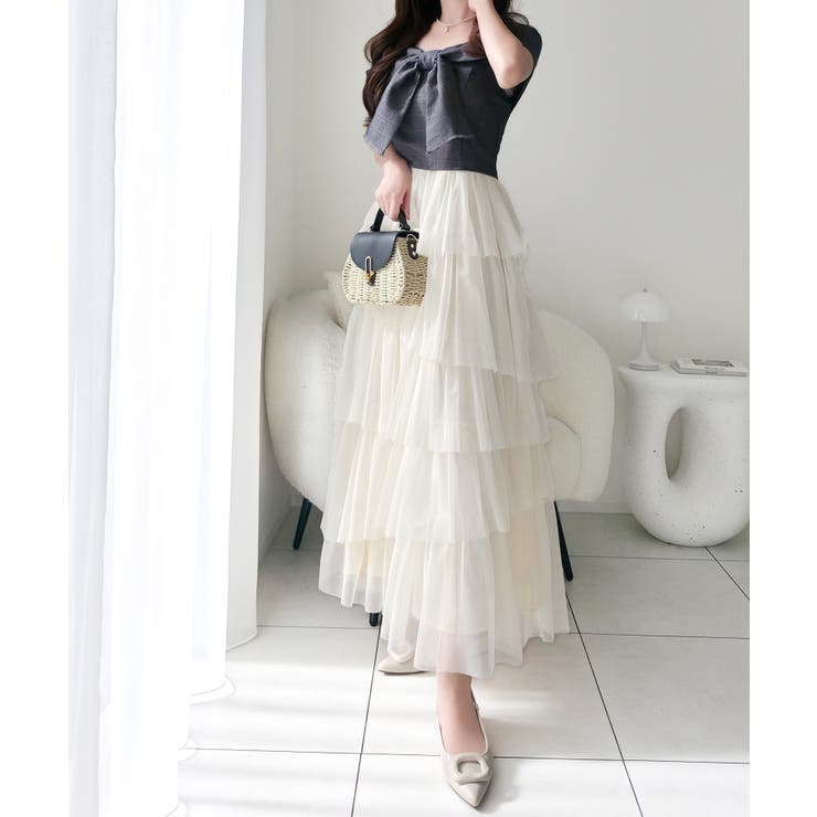 【mily bilet】一枚に大人可愛いを凝縮。リボンデザイントップス×チュール… | Classical Elf  | 詳細画像18 