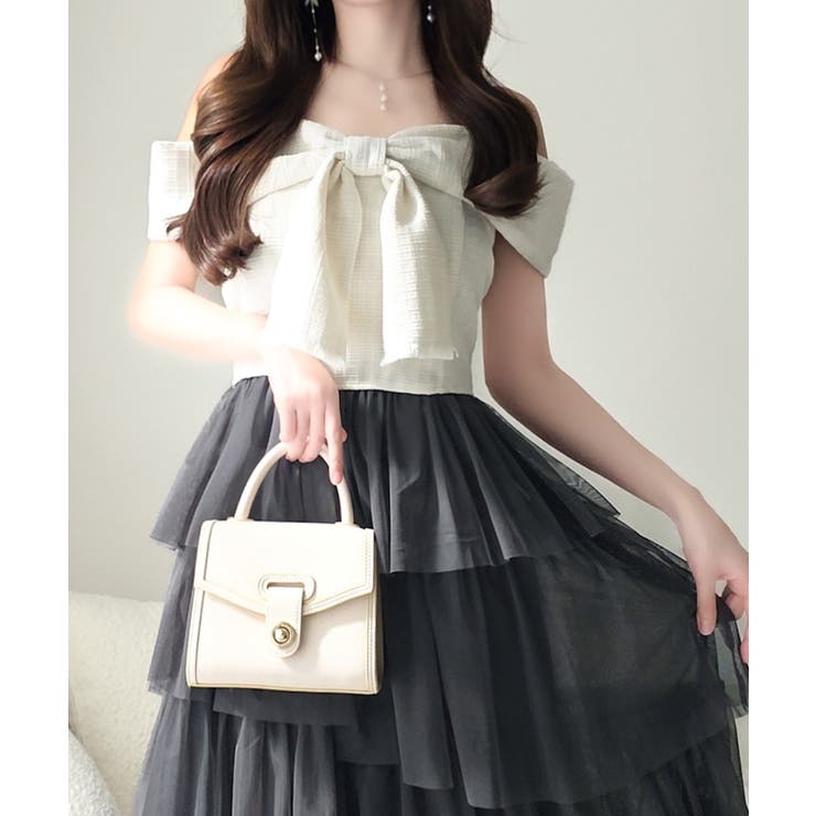 【mily bilet】一枚に大人可愛いを凝縮。リボンデザイントップス×チュール… | Classical Elf  | 詳細画像4 