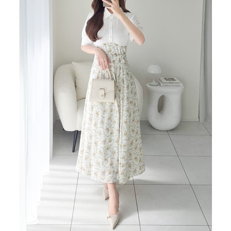 【mily bilet】“似合うね”がもらえる、愛されシルエット。無地シャツ×花… | Classical Elf  | 詳細画像4 