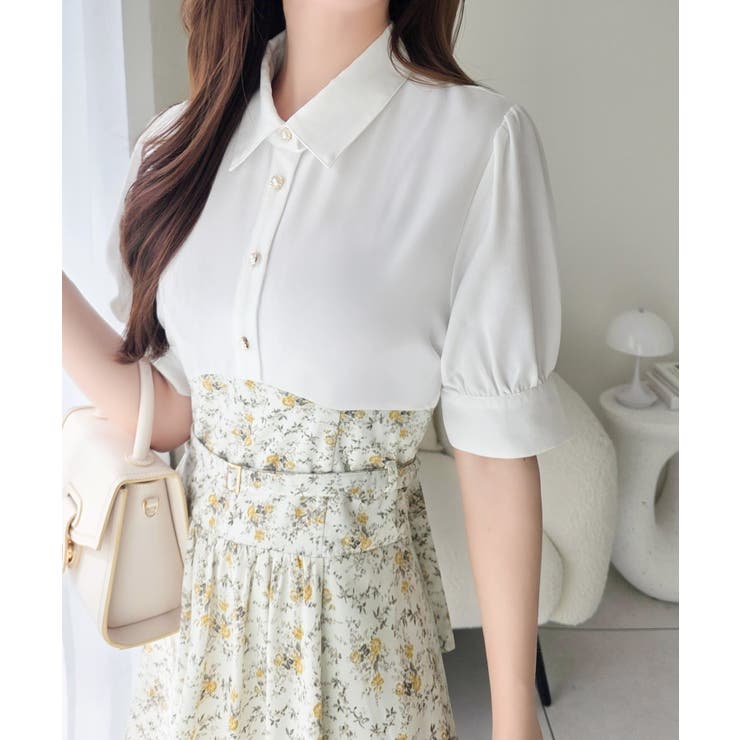 【mily bilet】“似合うね”がもらえる、愛されシルエット。無地シャツ×花… | Classical Elf  | 詳細画像5 