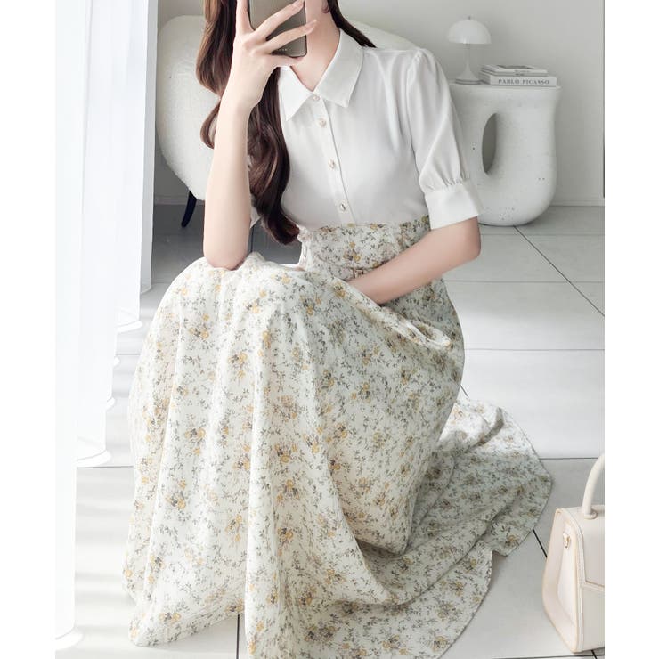 【mily bilet】“似合うね”がもらえる、愛されシルエット。無地シャツ×花… | Classical Elf  | 詳細画像6 