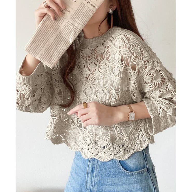 新品♥定価13200円◆かぐれ◆クロシェ2WAYカーディガン◆アイボリー クロシェカラーニットカーディガン | ファッション通販サイト NUGU