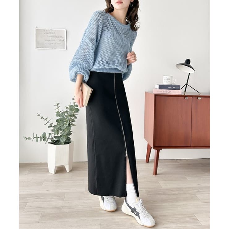 ブラックスカート様 リクエスト 2点 まとめ商品 mily bilet】魅力的なシルエット！フルジップIラインスカート