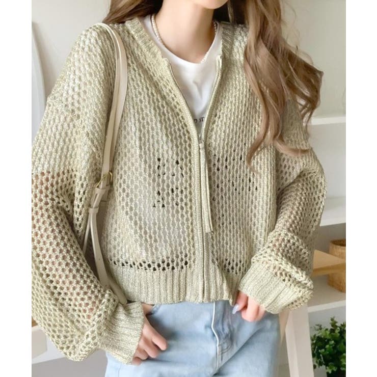 mily bilet】ヘルシーな肌見せ叶う。メッシュ編みジップラメ