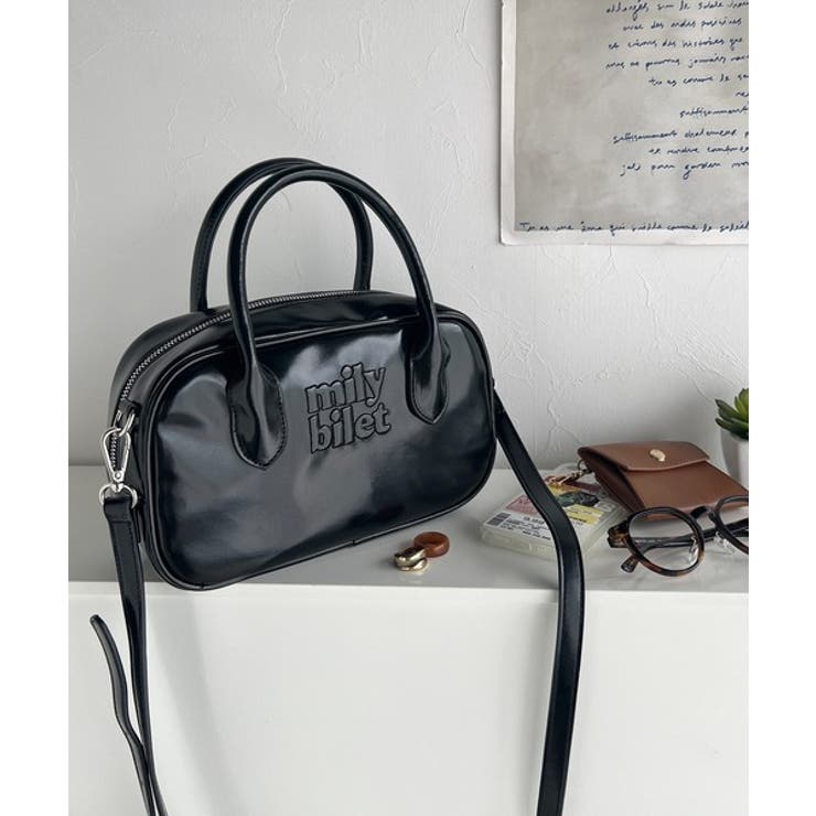 美品 VonDutch ボンダッチ ボストンバッグ エナメル ネイビー