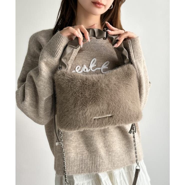 ふんわり華やぎのアイテム。ロゴプレート使いボリュームファーバッグ | Classical Elf  | 詳細画像19 