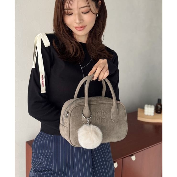 甘い見た目で実力派♪エンボスロゴスウェードライクミニボストンバッグ | Classical Elf  | 詳細画像7 