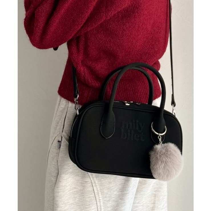 甘い見た目で実力派♪エンボスロゴスウェードライクミニボストンバッグ | Classical Elf  | 詳細画像14 