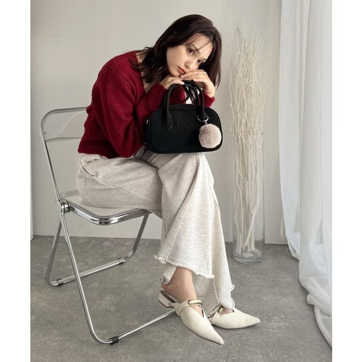 甘い見た目で実力派♪エンボスロゴスウェードライクミニボストンバッグ | Classical Elf  | 詳細画像16 