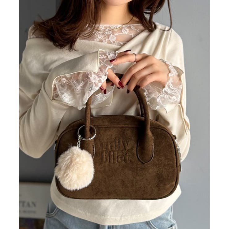 甘い見た目で実力派♪エンボスロゴスウェードライクミニボストンバッグ | Classical Elf  | 詳細画像19 