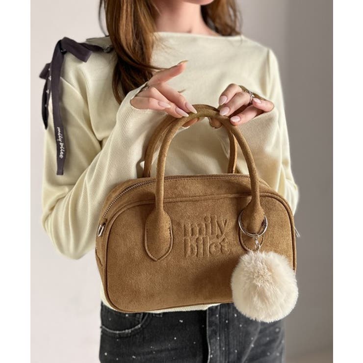 甘い見た目で実力派♪エンボスロゴスウェードライクミニボストンバッグ | Classical Elf  | 詳細画像31 