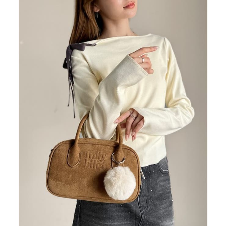 甘い見た目で実力派♪エンボスロゴスウェードライクミニボストンバッグ | Classical Elf  | 詳細画像37 