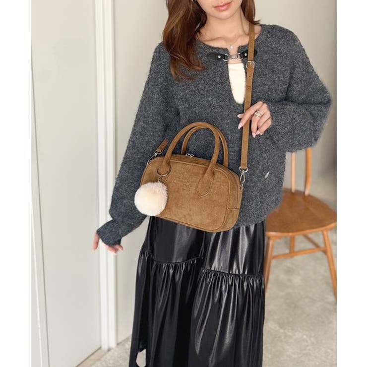 甘い見た目で実力派♪エンボスロゴスウェードライクミニボストンバッグ | Classical Elf  | 詳細画像39 