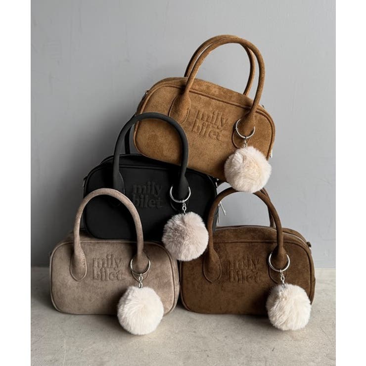 甘い見た目で実力派♪エンボスロゴスウェードライクミニボストンバッグ | Classical Elf  | 詳細画像42 