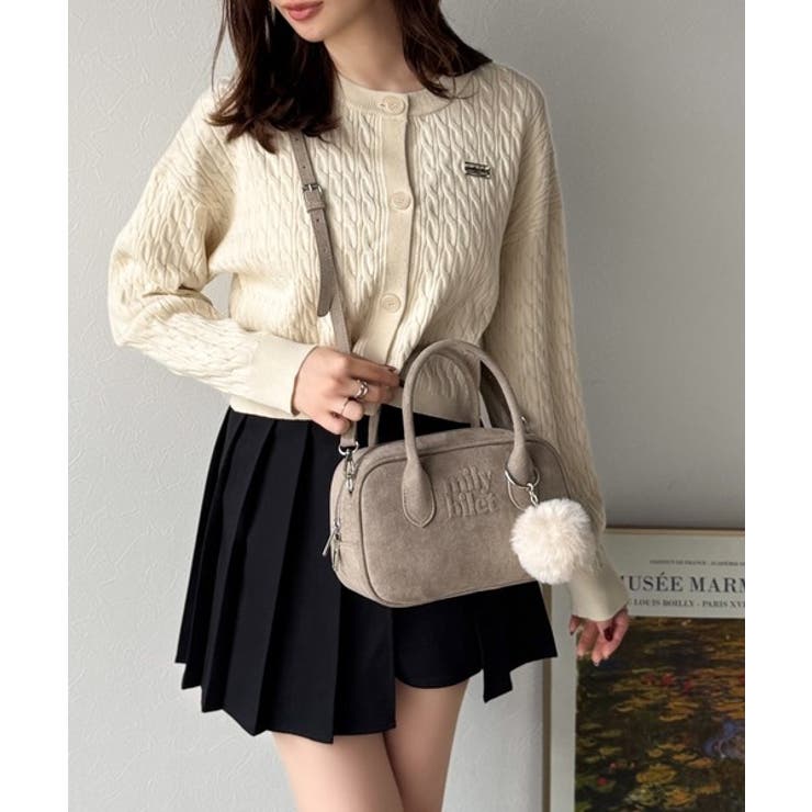 甘い見た目で実力派♪エンボスロゴスウェードライクミニボストンバッグ | Classical Elf  | 詳細画像4 