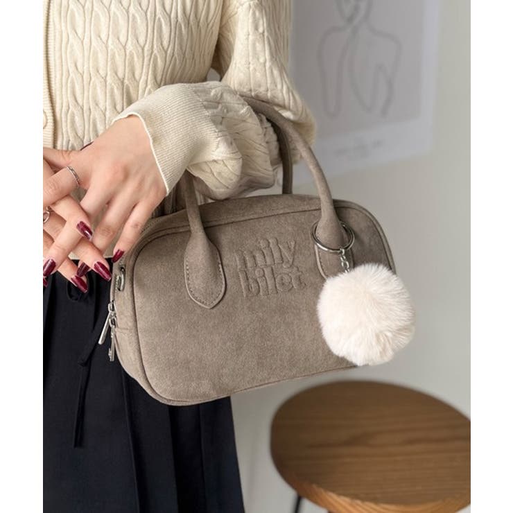 甘い見た目で実力派♪エンボスロゴスウェードライクミニボストンバッグ | Classical Elf  | 詳細画像5 