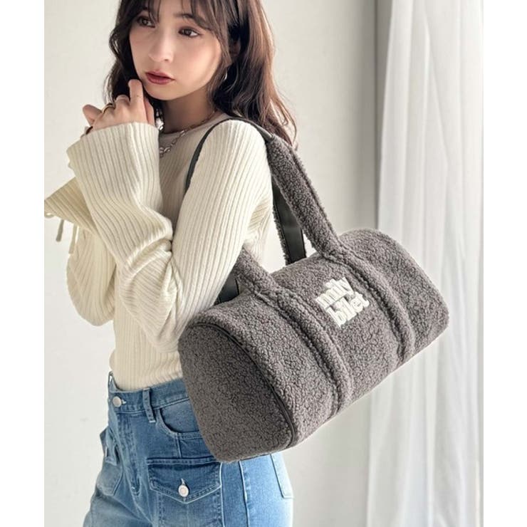 【mily bilet】ふわもこ感がたまらない主役バッグ♪ロゴ刺繍ボアボストンバ… | Classical Elf  | 詳細画像11 