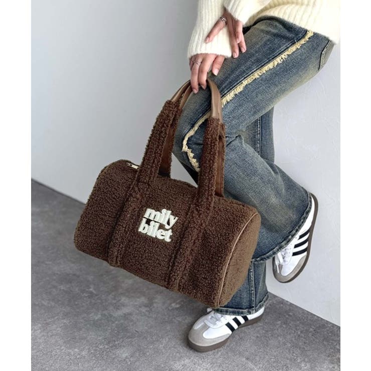 【mily bilet】ふわもこ感がたまらない主役バッグ♪ロゴ刺繍ボアボストンバ… | Classical Elf  | 詳細画像17 