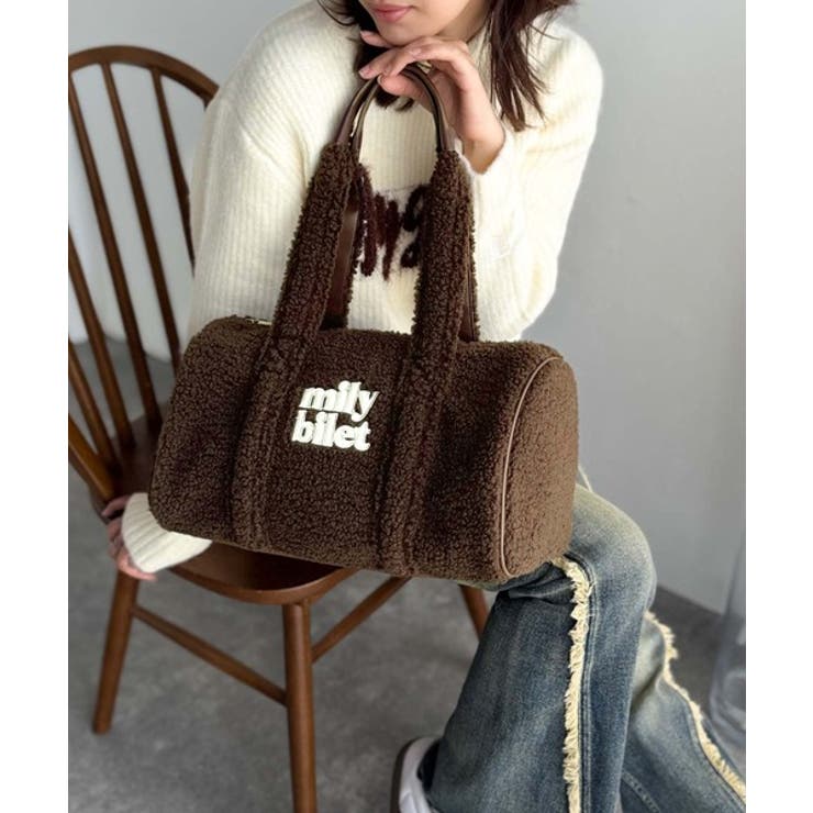 【mily bilet】ふわもこ感がたまらない主役バッグ♪ロゴ刺繍ボアボストンバ… | Classical Elf  | 詳細画像22 