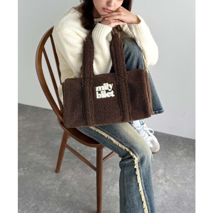 【mily bilet】ふわもこ感がたまらない主役バッグ♪ロゴ刺繍ボアボストンバ… | Classical Elf  | 詳細画像23 