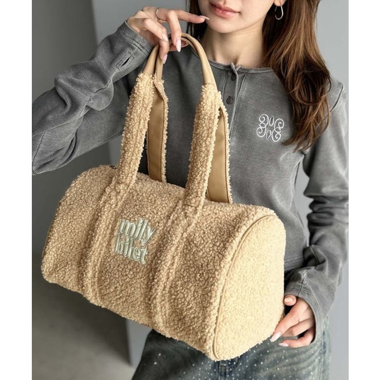 【mily bilet】ふわもこ感がたまらない主役バッグ♪ロゴ刺繍ボアボストンバ… | Classical Elf  | 詳細画像24 