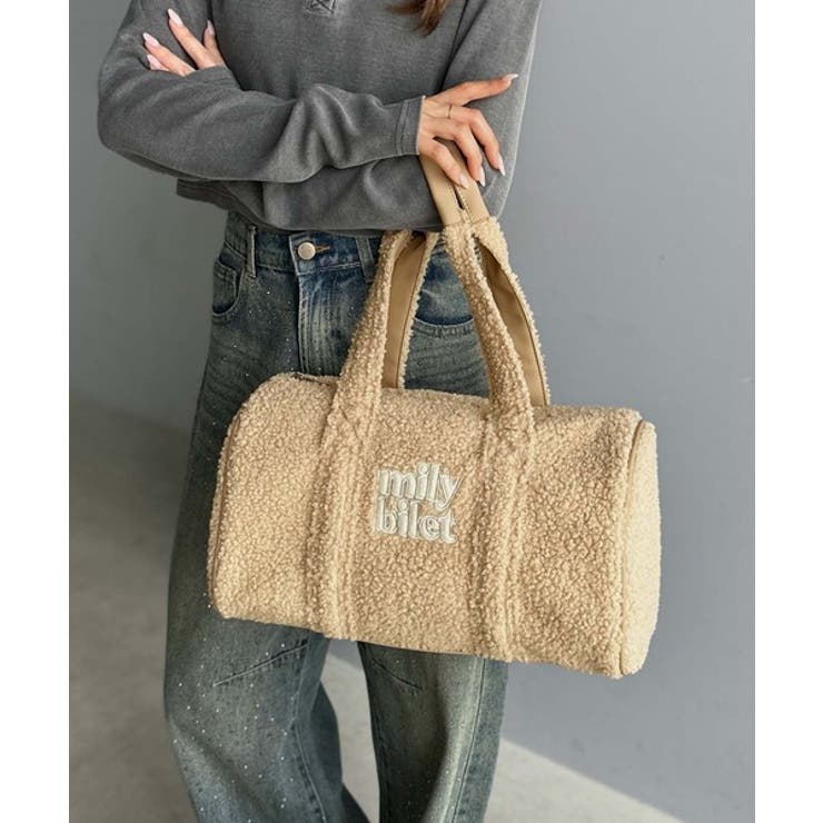 【mily bilet】ふわもこ感がたまらない主役バッグ♪ロゴ刺繍ボアボストンバ… | Classical Elf  | 詳細画像26 