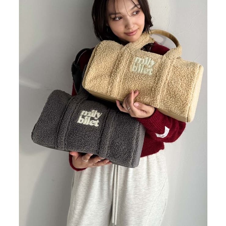 【mily bilet】ふわもこ感がたまらない主役バッグ♪ロゴ刺繍ボアボストンバ… | Classical Elf  | 詳細画像29 