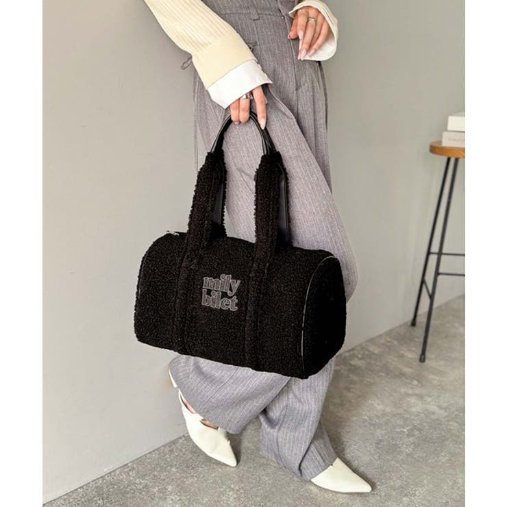 【mily bilet】ふわもこ感がたまらない主役バッグ♪ロゴ刺繍ボアボストンバ… | Classical Elf  | 詳細画像3 