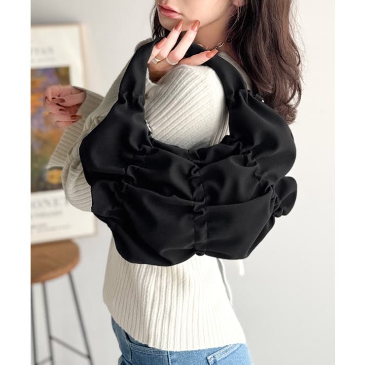 2way仕様で、コーデ自在。スウェード風ギャザーデザインハンドバッグ | Classical Elf  | 詳細画像9 