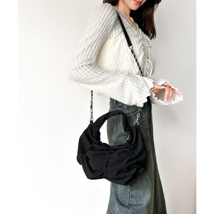 2way仕様で、コーデ自在。スウェード風ギャザーデザインハンドバッグ | Classical Elf  | 詳細画像13 