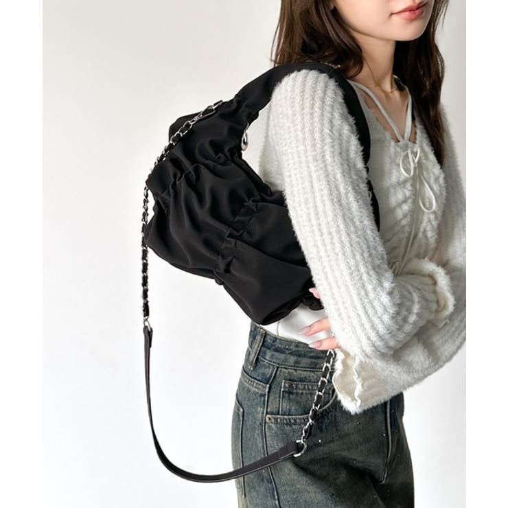 2way仕様で、コーデ自在。スウェード風ギャザーデザインハンドバッグ | Classical Elf  | 詳細画像14 