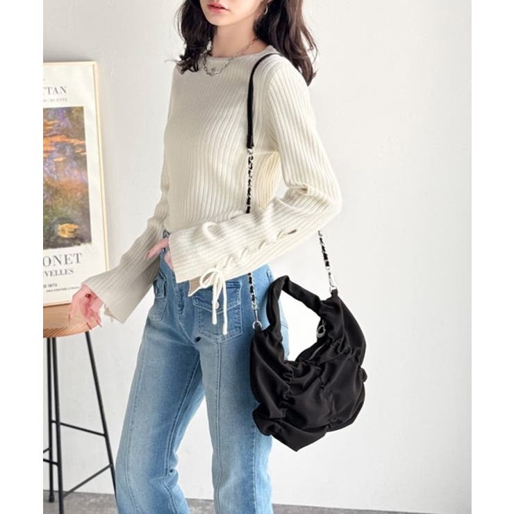 2way仕様で、コーデ自在。スウェード風ギャザーデザインハンドバッグ | Classical Elf  | 詳細画像18 