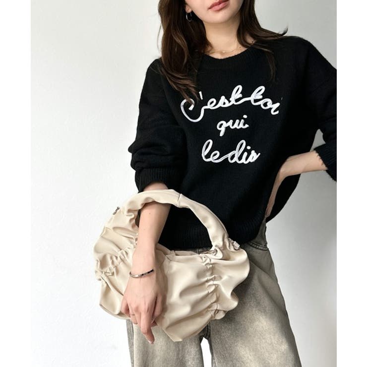 2way仕様で、コーデ自在。スウェード風ギャザーデザインハンドバッグ | Classical Elf  | 詳細画像4 