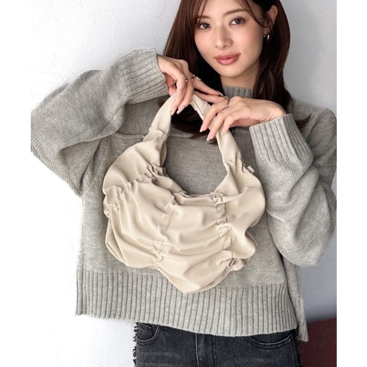 2way仕様で、コーデ自在。スウェード風ギャザーデザインハンドバッグ | Classical Elf  | 詳細画像6 