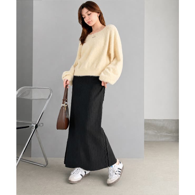 【mily bilet】カジュアルに可愛く！サイドフリンジメランジニットスカート | Classical Elf  | 詳細画像13 