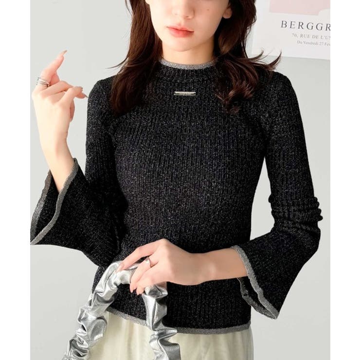 【mily bilet】きらめきと上品さ溢れる。ラメ入りリブプチハイ袖フレアニッ… | Classical Elf  | 詳細画像10 